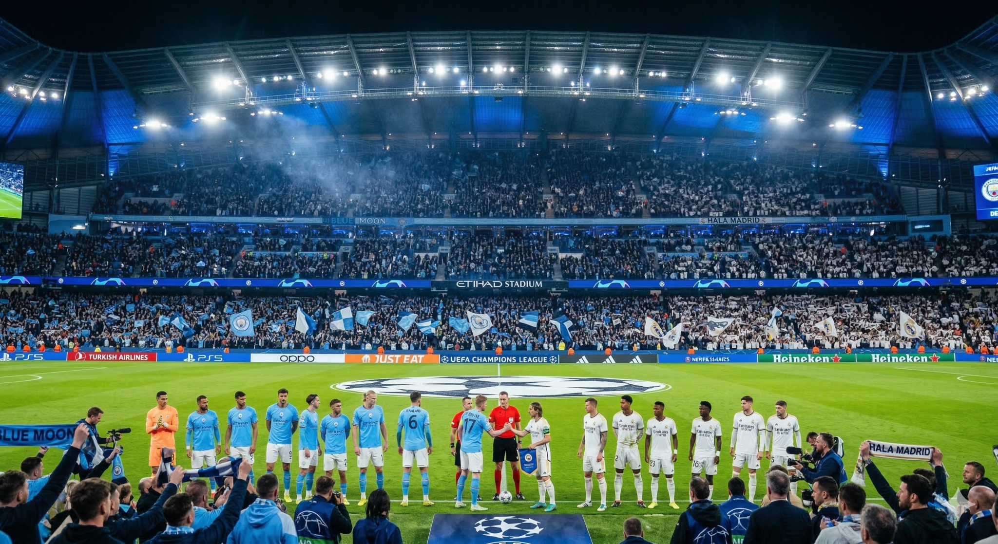 Manchester City vs Real Madrid Champions League match action